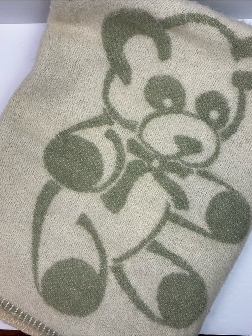 Alafoss Vintage Reversible 100% Wool Teddy Bear Blanket - Made in Iceland
